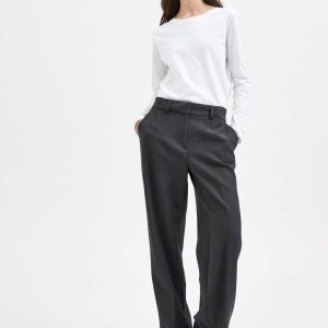 Selected Femme Rita Wide Pant Dark Greymelange