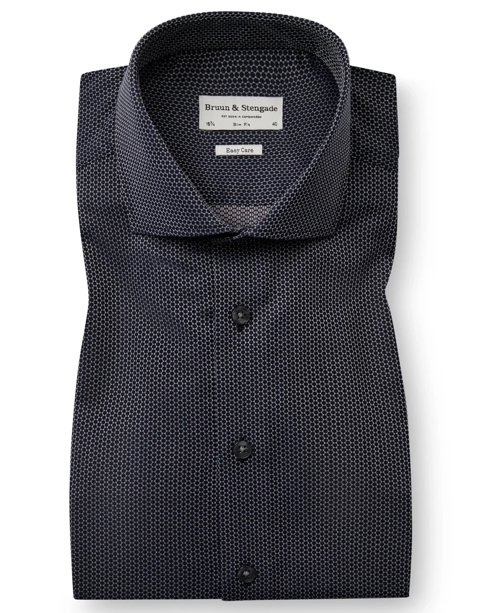 BS Gray Slim Fit Skjorta - Navy