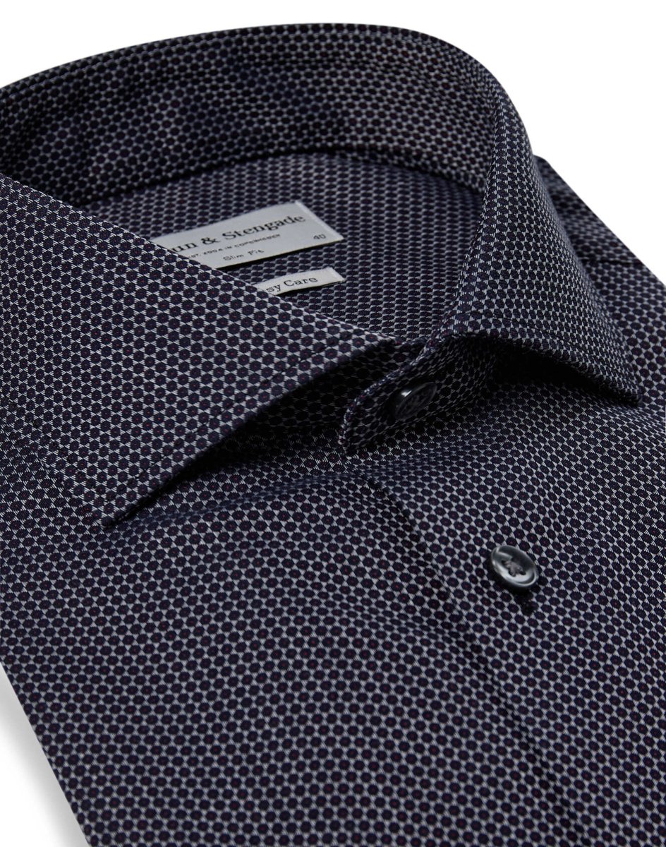 BS Gray Slim Fit Skjorta - Navy - Bild 3