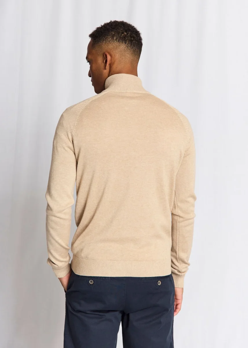 BS Ilario Regular Fit Stickat - Beige - Bild 4