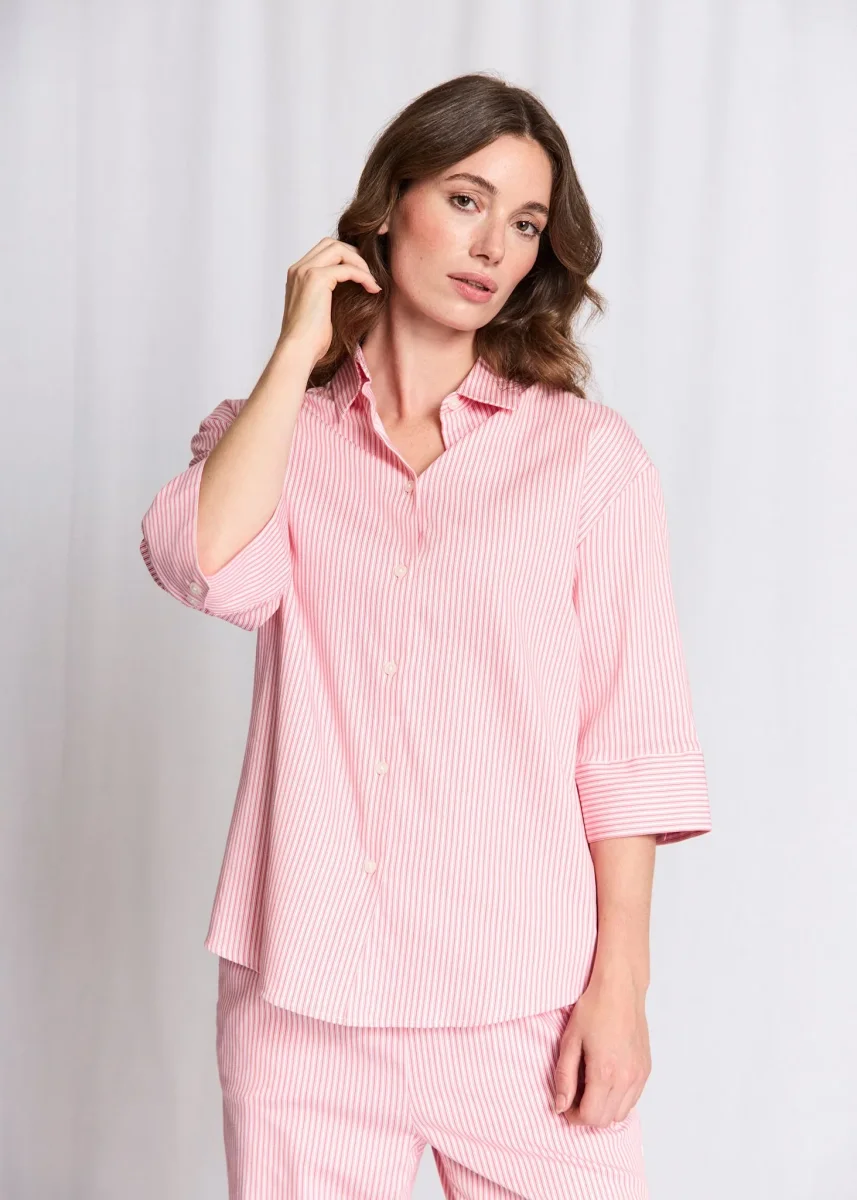 BS Talia Regular Fit Skjorta - Lipstick Red/White - Bild 2