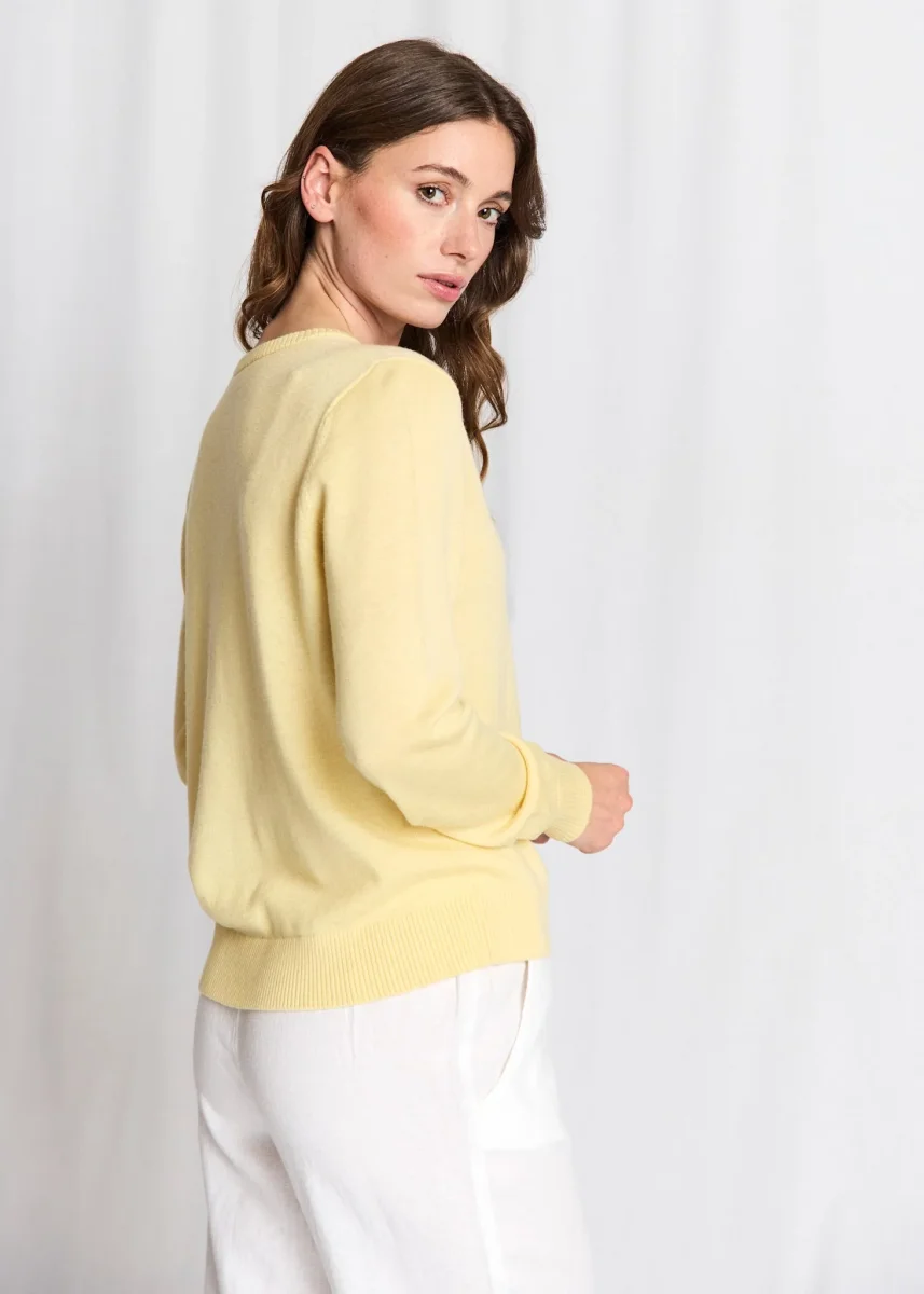 BS Debora Regular Fit Stickat - Dusty Yellow - Bild 5