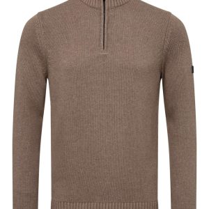 BS Cunha Regular Fit Stickat - Brown