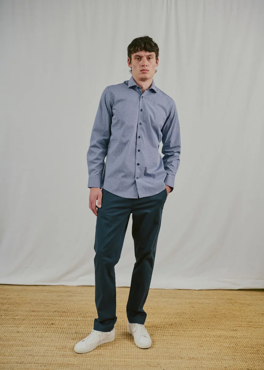 BS Follett Slim Fit Skjorta - Navy - Bild 3