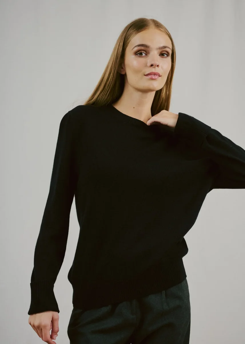 BS Brunhild Regular Fit Stickat - Black - Bild 2