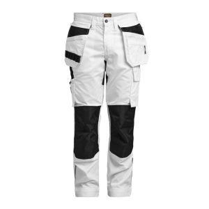 2327 Hantverksbyxa Stretch Dam Vit/Svart D32