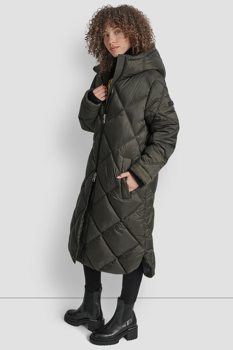 SILKESLÄNG LÅNG QUILTAD PARKA - Bild 8