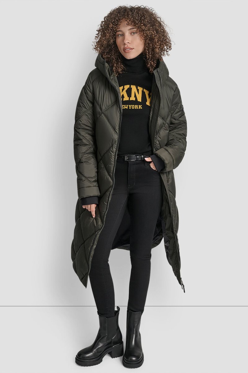 SILKESLÄNG LÅNG QUILTAD PARKA - Bild 9