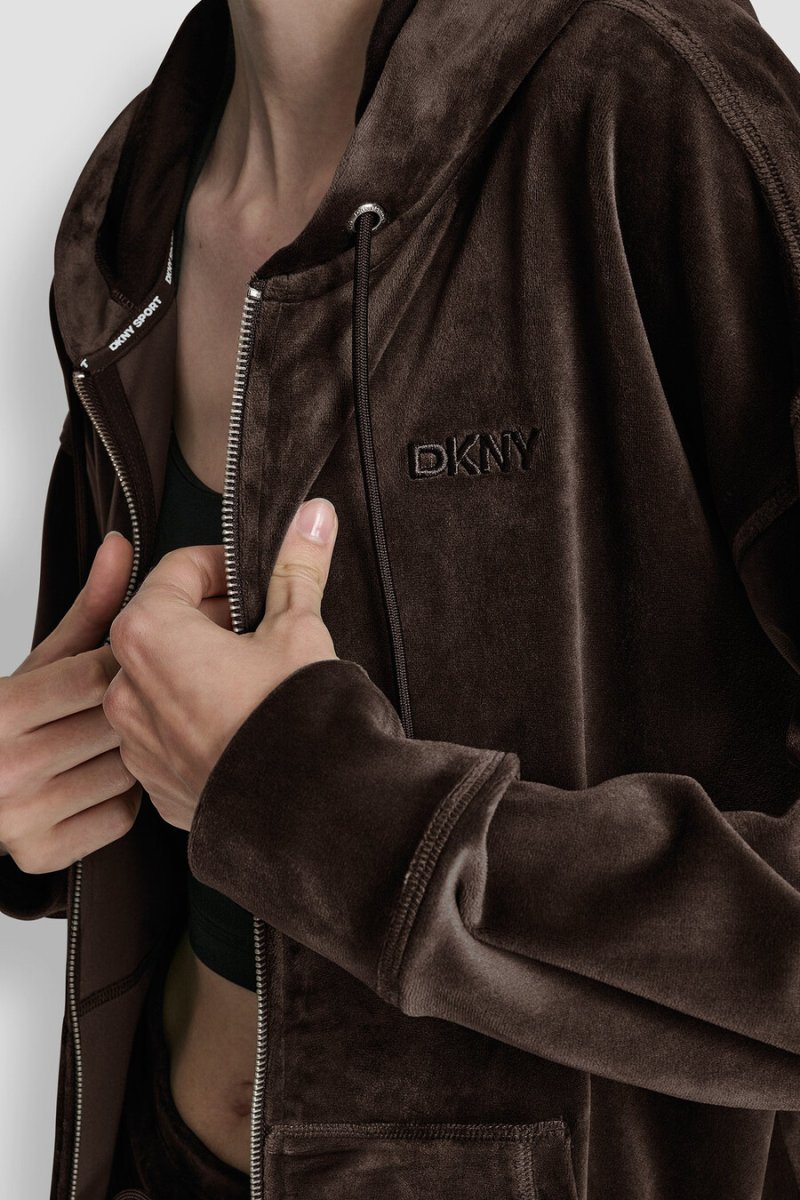 VELOUR HD-BRODERAD LOGOTYP FULL DRAGKEDJA-HOODIE - Bild 5