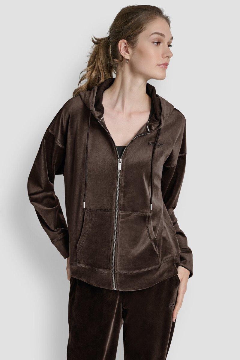 VELOUR HD-BRODERAD LOGOTYP FULL DRAGKEDJA-HOODIE - Bild 6