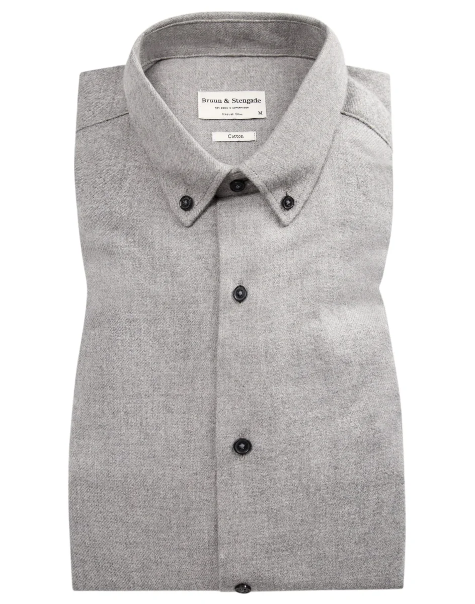 BS Tromsoe casual slim fit Skjorta - Ljusgrå