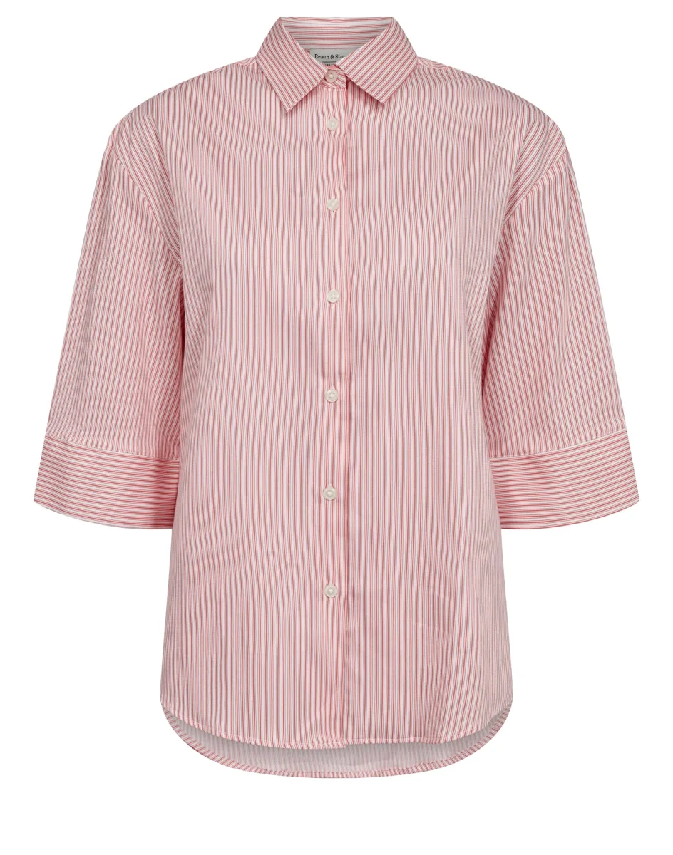 BS Talia Regular Fit Skjorta - Lipstick Red/White - Bild 6