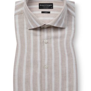 BS Burgos Casual Modern Fit Skjorta - Sand/White