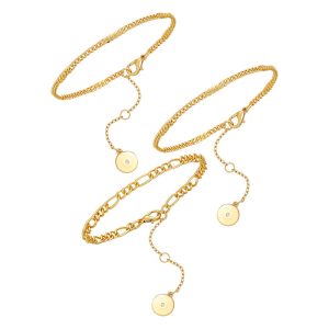 3 Bit Goldtone Chain-Armband