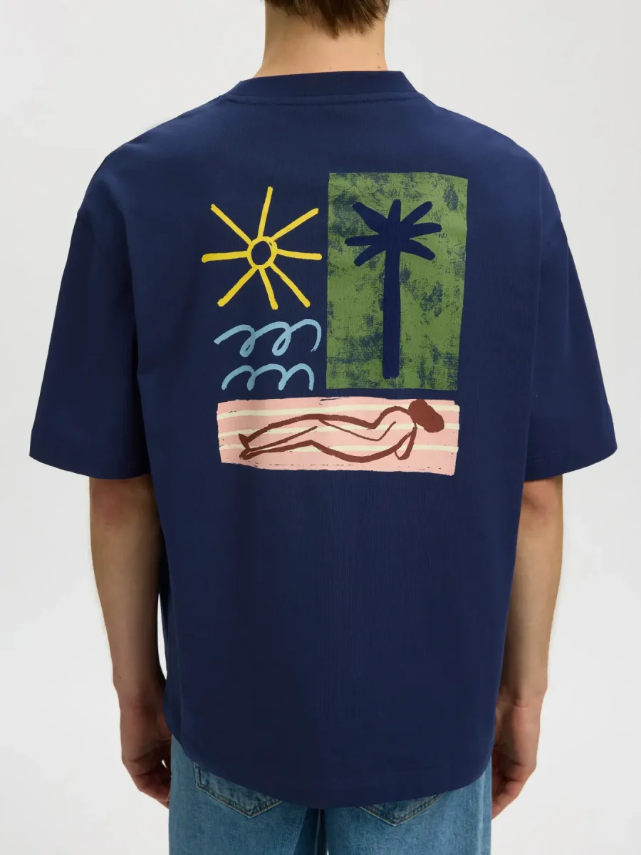Selected Homme Relaxed Norman License Backprint Tee - Bild 8